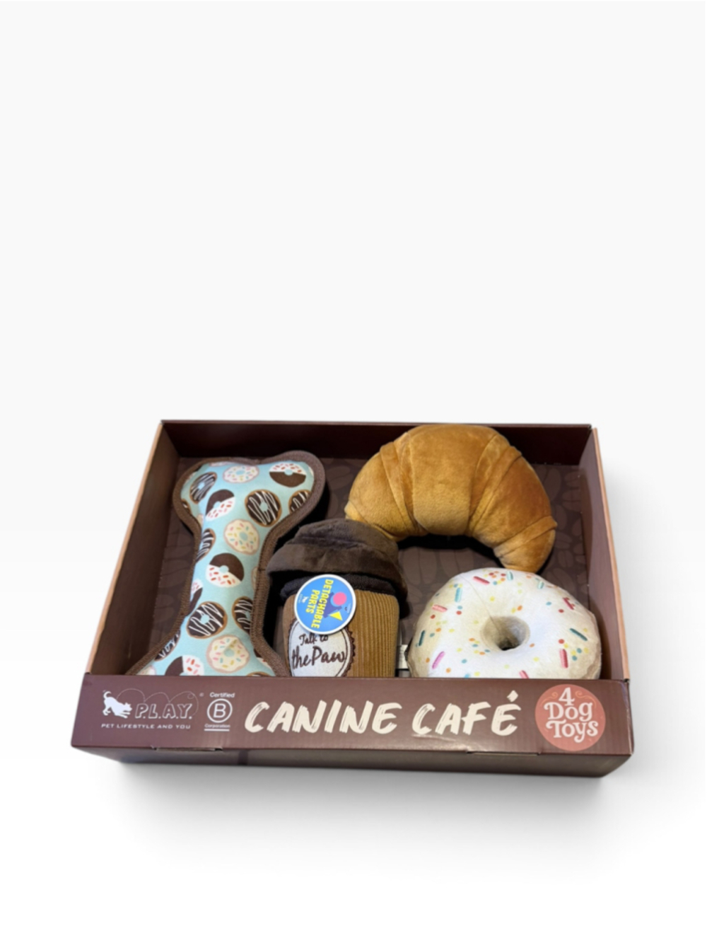P.L.A.Y. Canine Café Dog Toy Set One Size Brown Multi-color